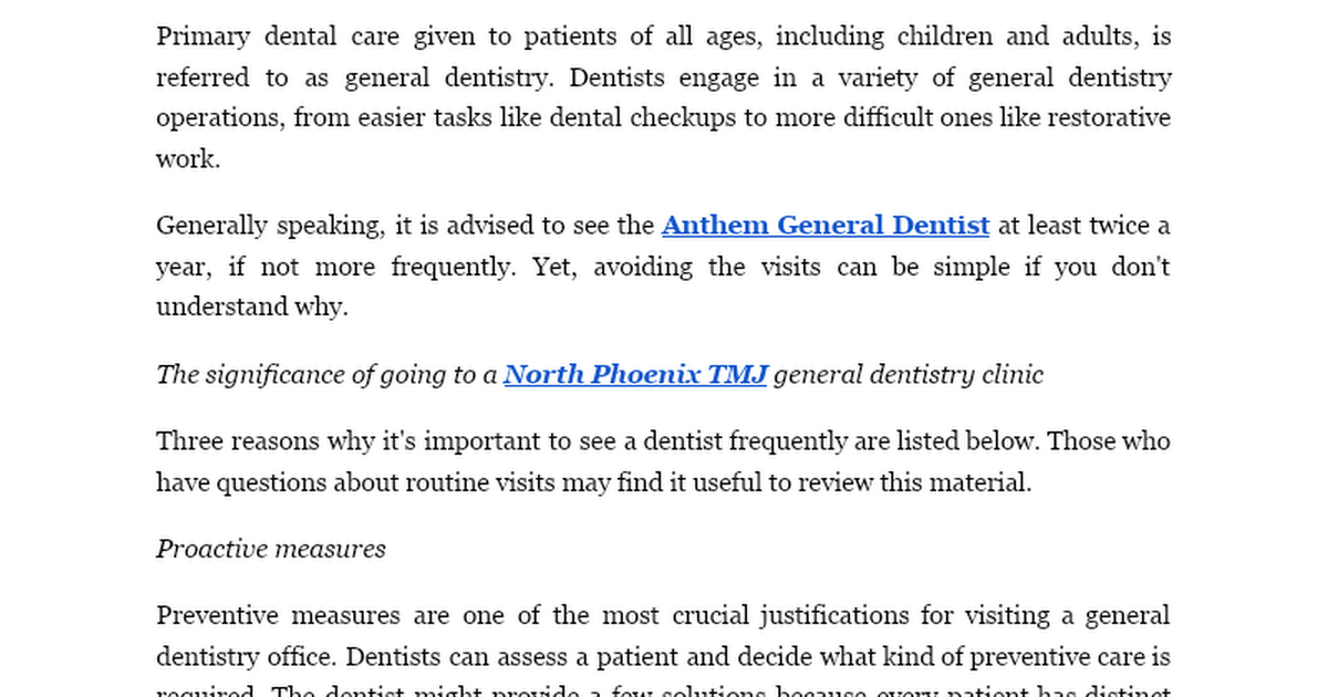 Benefits of Visiting Anthem General Dentist - Google 文件