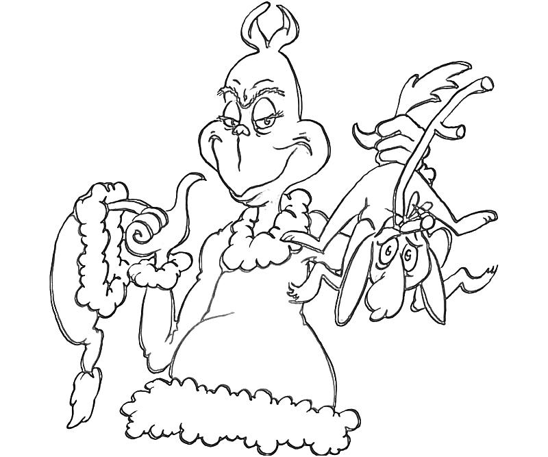 Grinch irascibile afferrò Max tail Coloring Pages