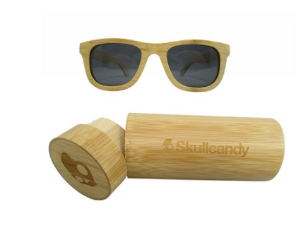 Bamboo Sunglasses with Round Bamboo Case