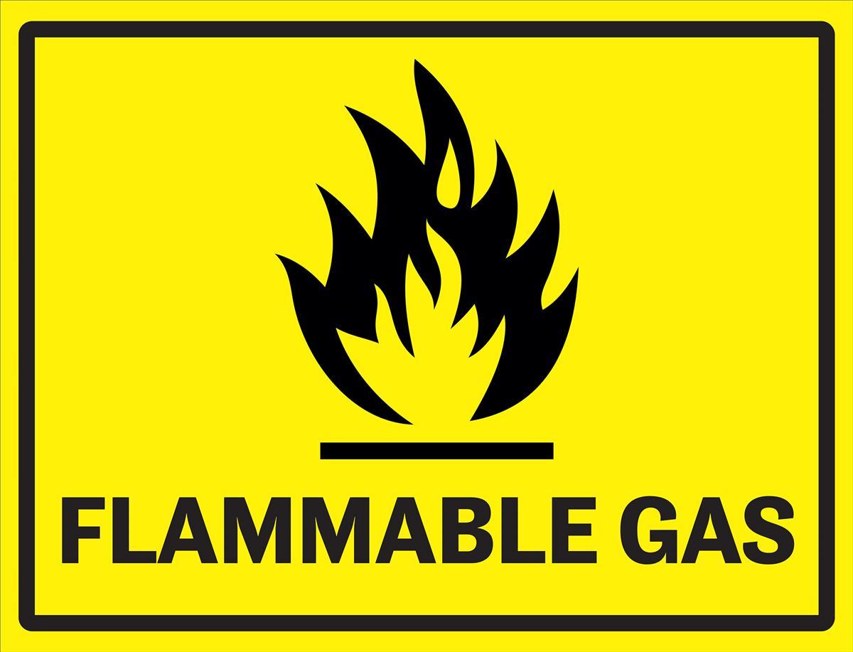 Flammable Gas Industrial Warning Sign | 24