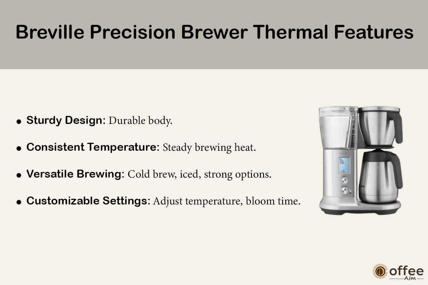 "This image highlights the key features of the 'Breville Precision Brewer Thermal' for our in-depth article titled 'Breville Precision Brewer Thermal Review'."