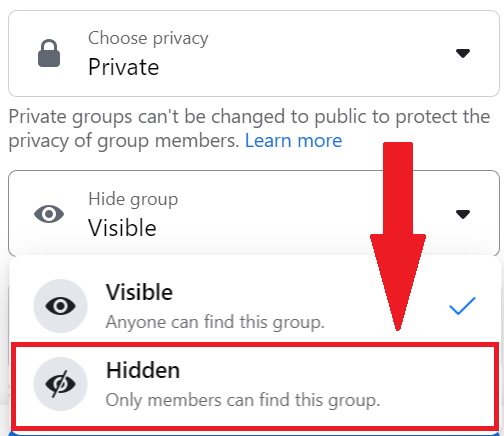 Hidden Facebook group