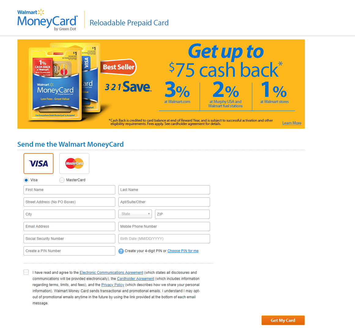Walmart MoneyCard Apply Now