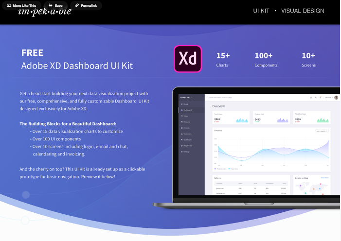 FREE Dashboard UI Kit for Adobe XD
