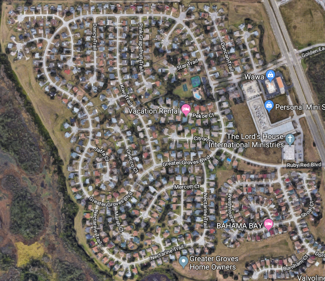 Greater Groves Birds Eye Map