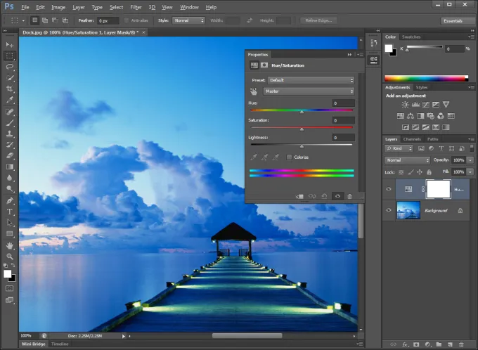 Imagen de Adobe Photoshop, programa de diseño gráfico. 