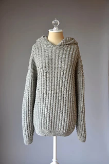 textured knit hoodie on dress form