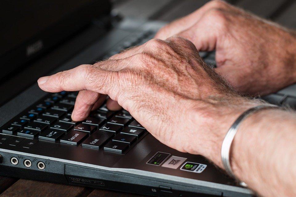 Hands, Old, Typing, Laptop, Internet, Working, Writer