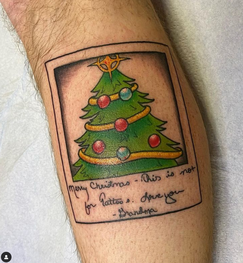 Festive Season Holiday Cheer Tattoo