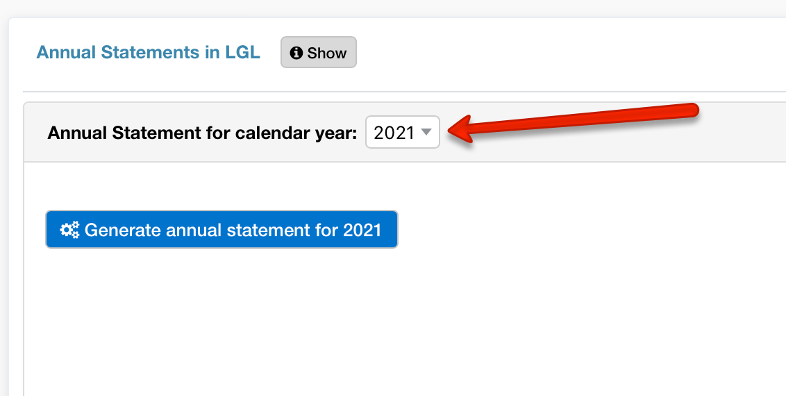 Quickly generate a simple annual gift statement in your account