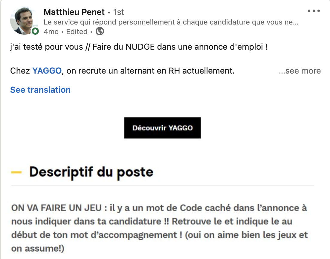 Le "Nudge" applicable au recrutement !
Macarons du recrutement #2