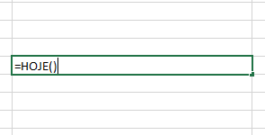 Fórmulas Excel =HOJE()