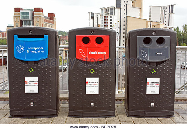 recycling-bins-for-newspapers-plastic-bottles-and-cans-gateshead-newcastle-bepr75.jpg