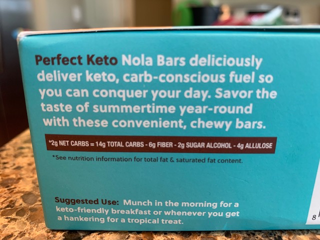 perfect keto nola bar carbs equation