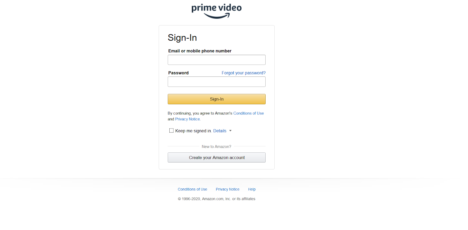 Prime Video Sign in to Account 