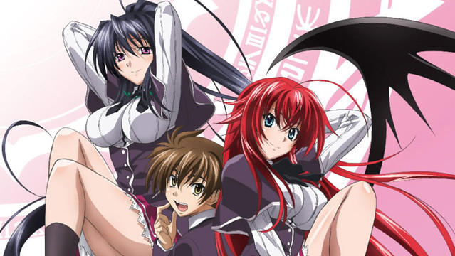 High School DxD cast sitting together