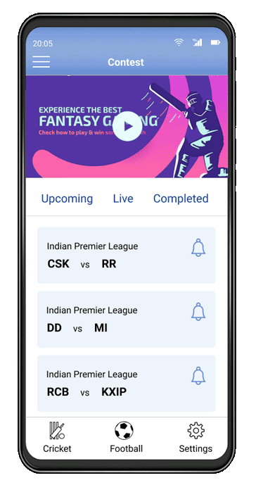 Nudges used to set reminders for the upcoming matches in the gaming app