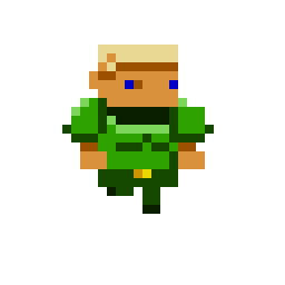 Here is the original player character “Buzz Brickhead,” from the prototype (week 1 of development)