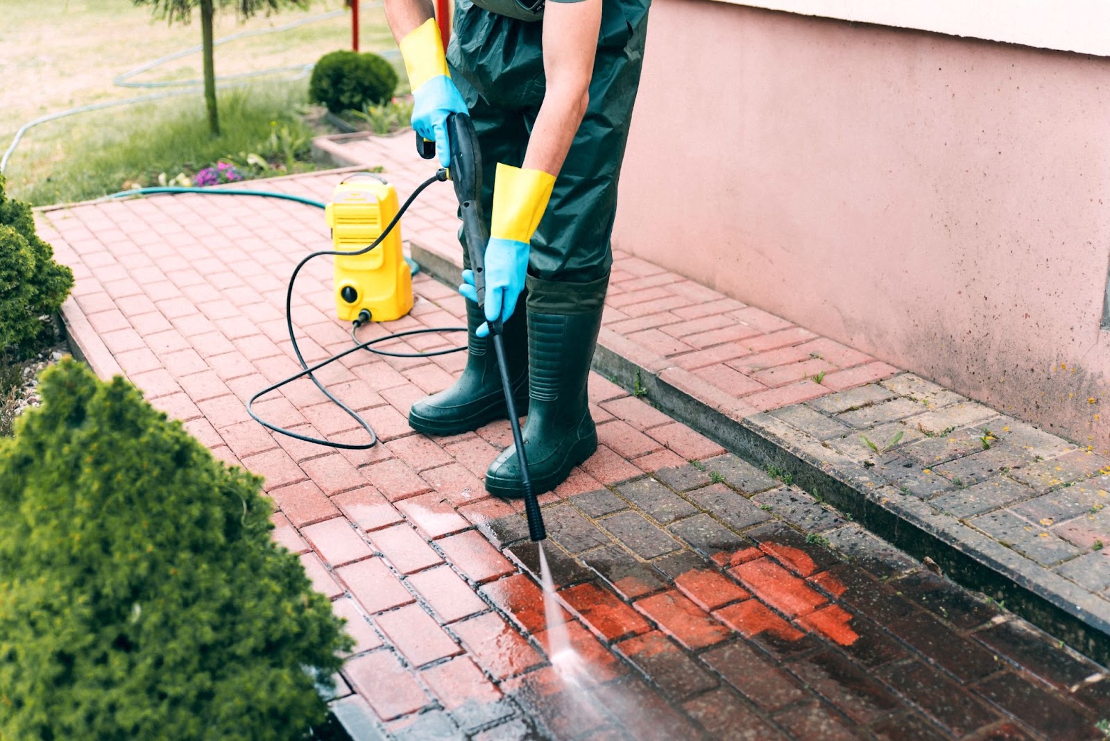 Power washing can help a home look cleaner for oklahoma home buyers 