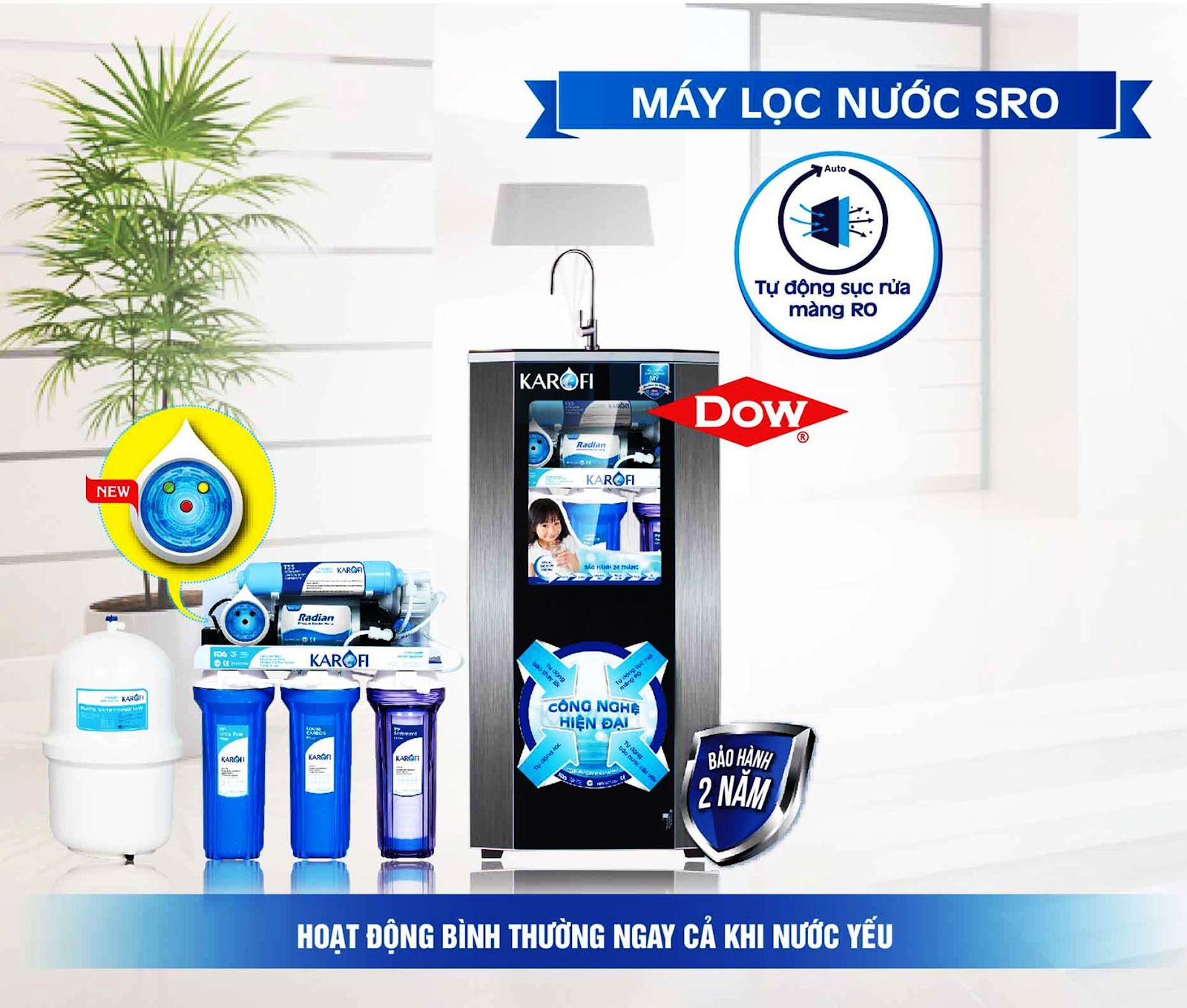 Máy lọc nước KAROFI KSI80 - 8 Cấp lọc