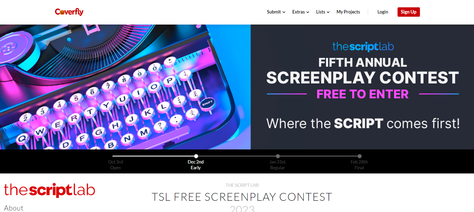 Tsl Free Screenplay Contest: