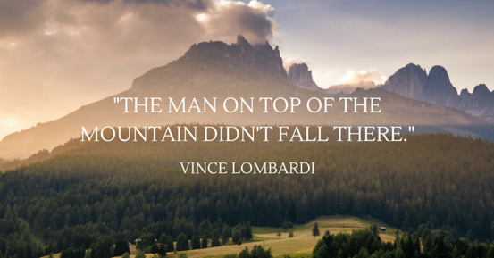 Citing motivation of Vince Lombardi