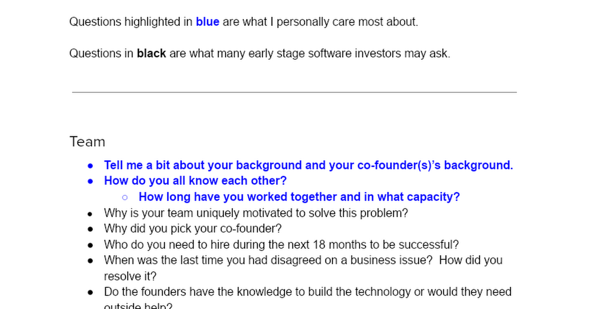 Questions VCs may ask you