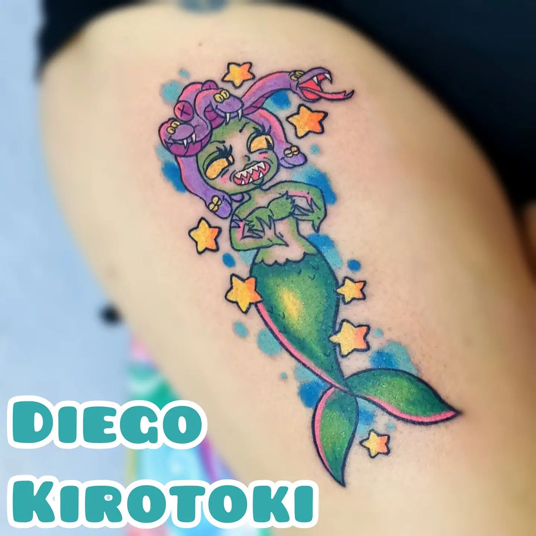 Zombie Mermaid Tattoo 