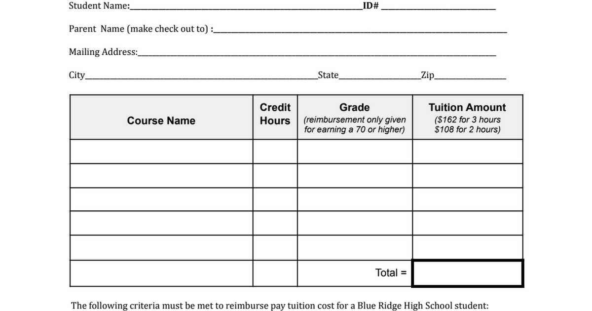 Dual Credit Tuition Reimbursement Form Spring 2022.pdf
