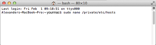 Editar arquivo de hosts no terminal