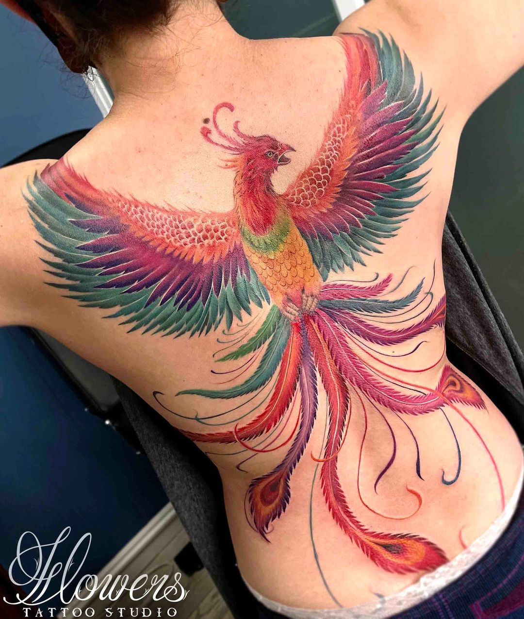 Colorful Phoenix Tattoo