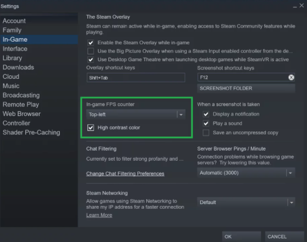 fps counter setting in steam for apex legends