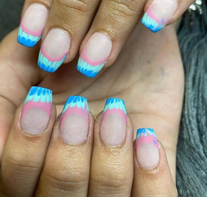 Tie Dye Cuties Cute Short Nails