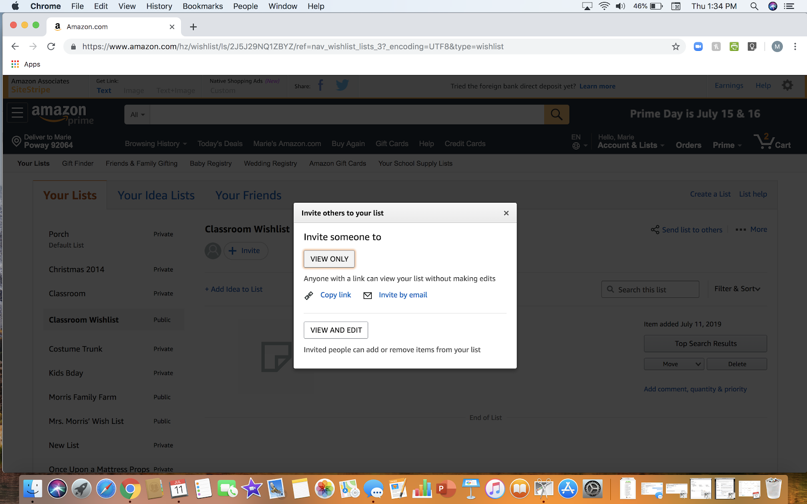 How to copy the link to your amazon wishlist