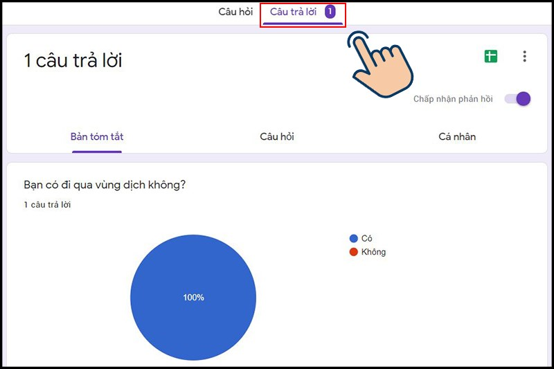 Cách xem câu trả lời trên Google Form