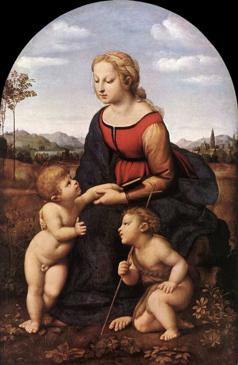Madonna and Child with Saint John the Baptist (La Belle Jardinière) by Raphael, 1507