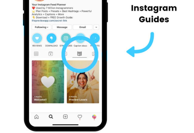 choose the type of Instagram guide