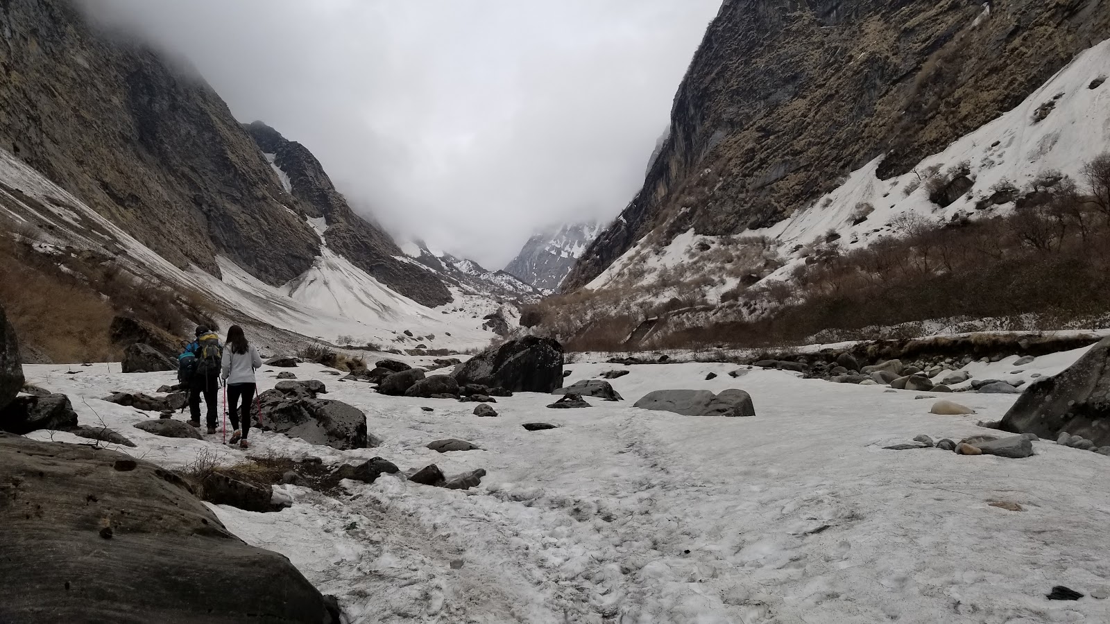 Snowy Annapurna range hike ABC Trek
