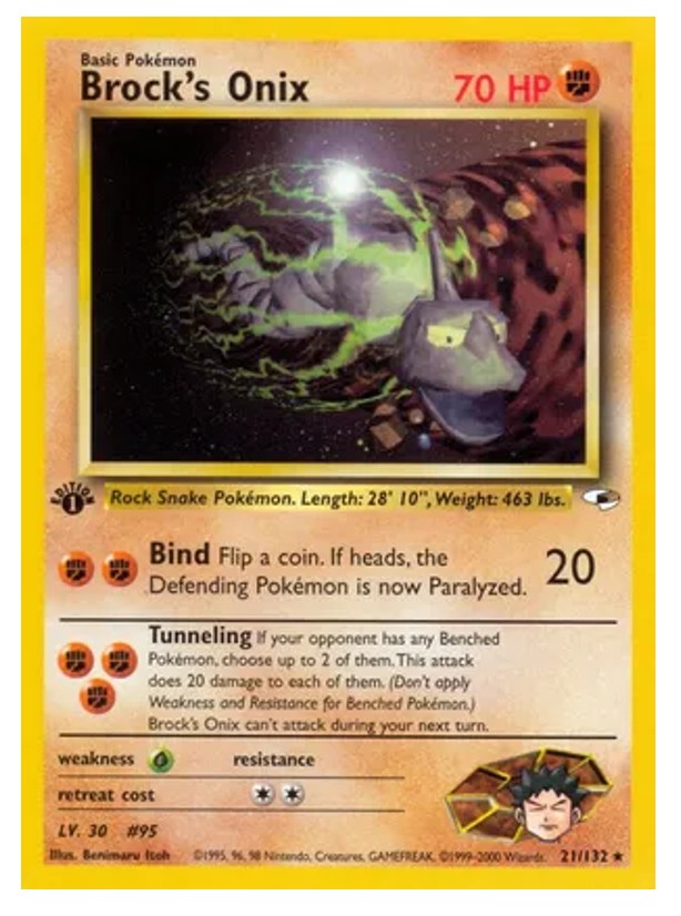 Brock's Onix Pokemon card