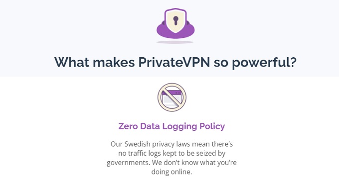 PrivateVPN official zero logging statement
