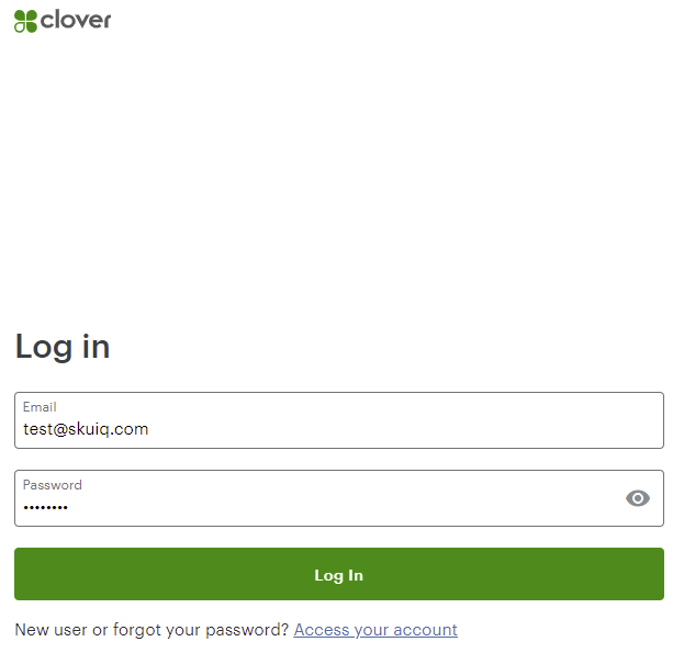 clover login page