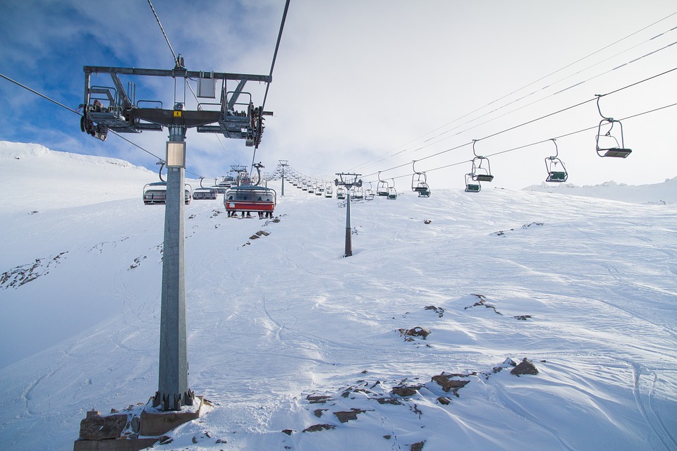 Mountains, Lift, Ski, Cable, Wire, Wild, Slope