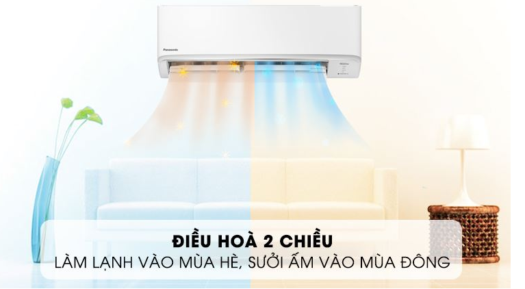 Máy lạnh 2 chiều Panasonic 9000 làm lạnh vào mùa hè và sưởi ấm mùa đông