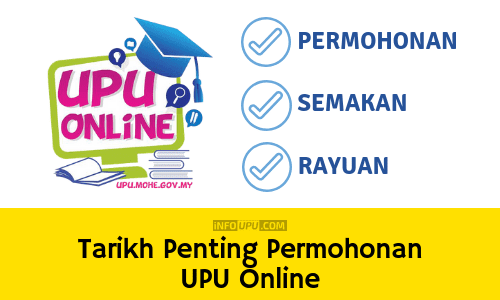 Tarikh Penting Permohonan UPU online