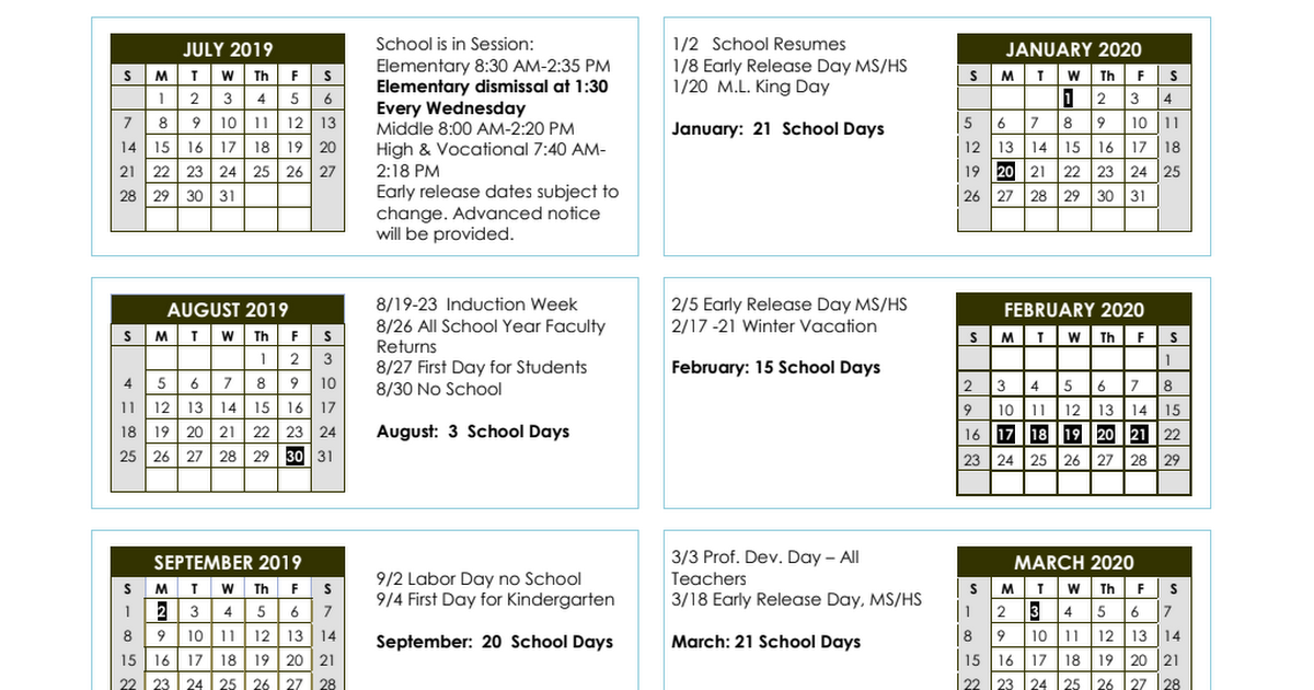 Medford Public Schools 201920 school year calendar Google Drive