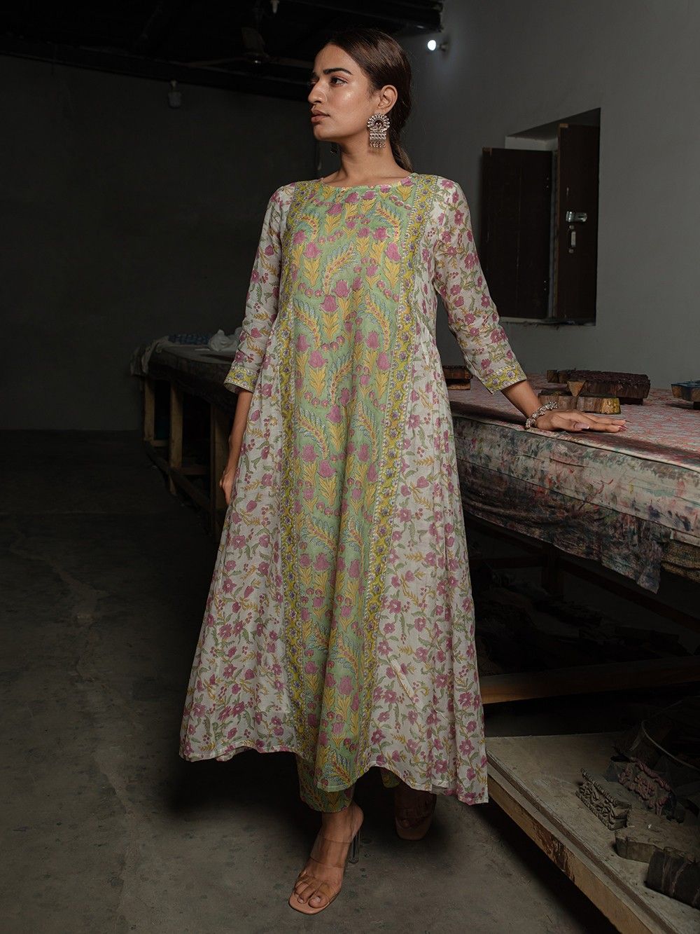 the loom - Printed Chanderi Kurta