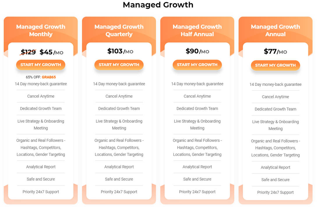 AiGrow  managed growth plan