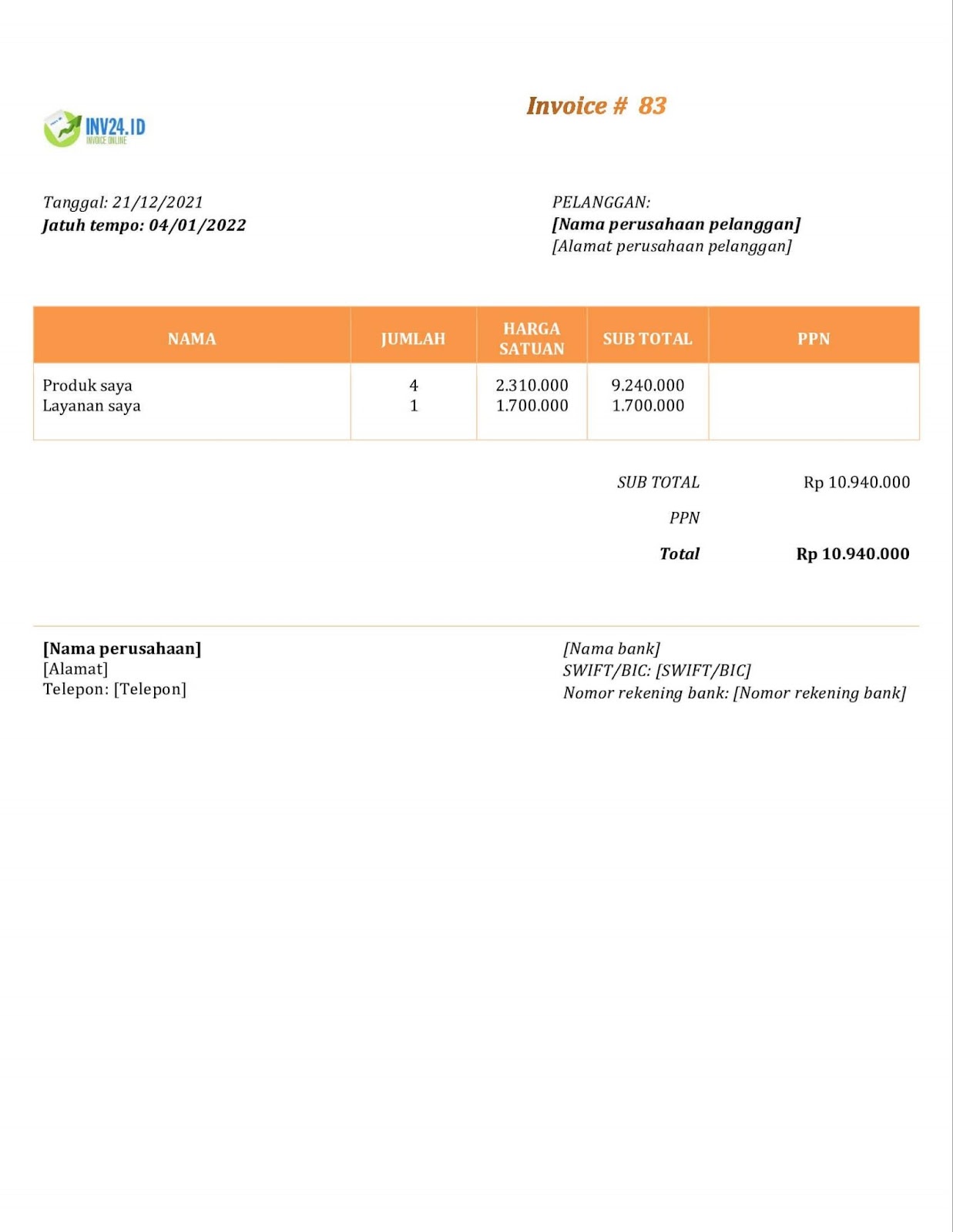 8 contoh invoice tagihan dan fungsinya