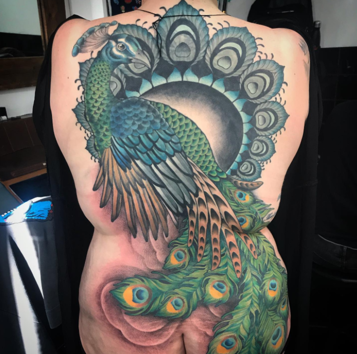 Artistic Peacock Tattoo 