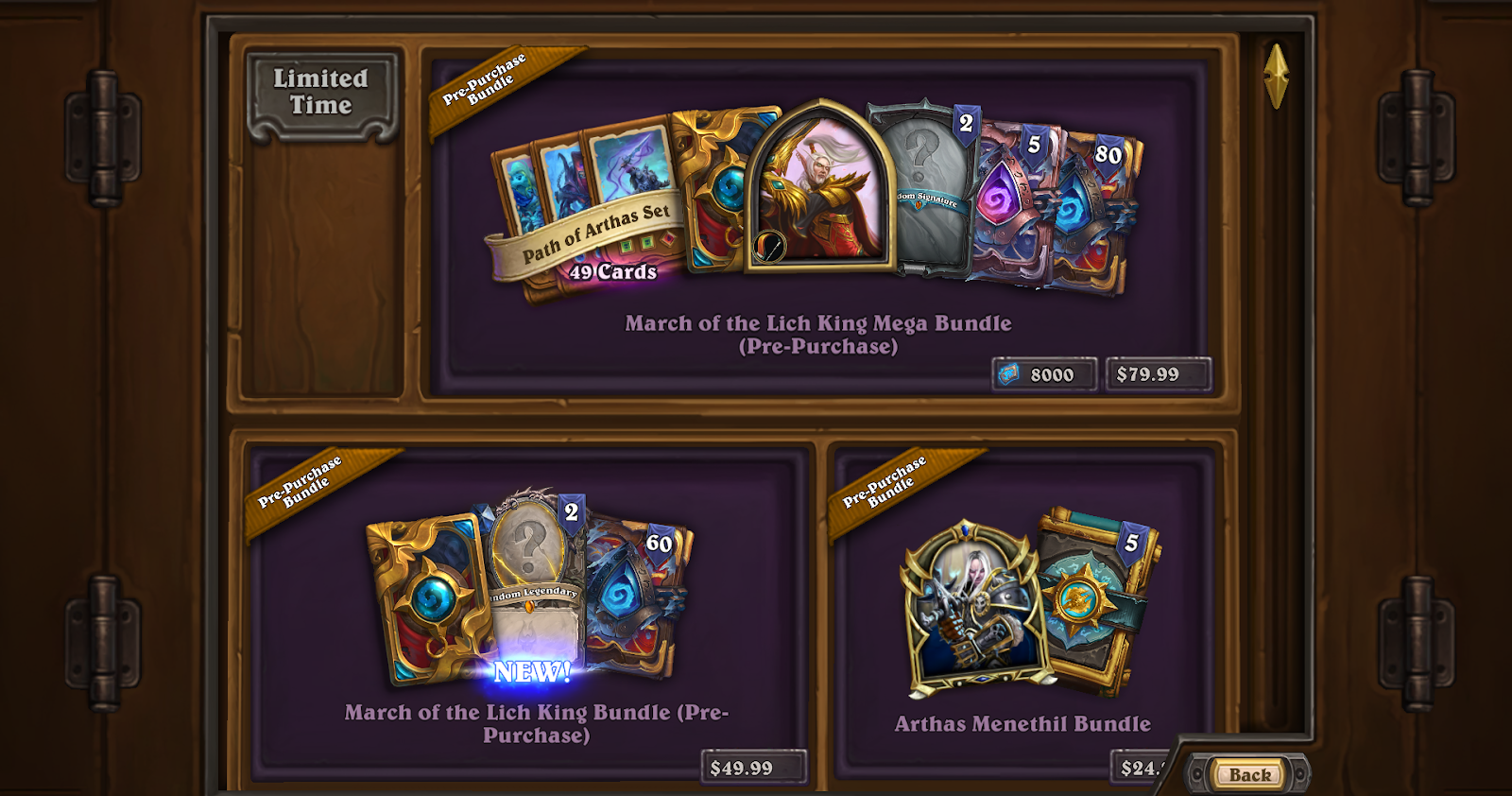 Hearthstone's in-game shop has multiple bundles for pre-pirchase and sale, often costing up to the price of a new game.
